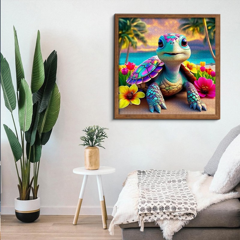 Rainbow Turtle Puzzles for Adults 1000 Pieces, PICKFORU Summer Turtle