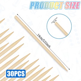 30 Pcs Wooden Stylus for Scratch Art, Scratch Art Sticks Craft Sticks, 4.7 Inch Heavy Duty Stylus Scratch Art Stylus for DIY Creative Draw Christmas Thanksgiving Scratch Art Activity Craft Projects