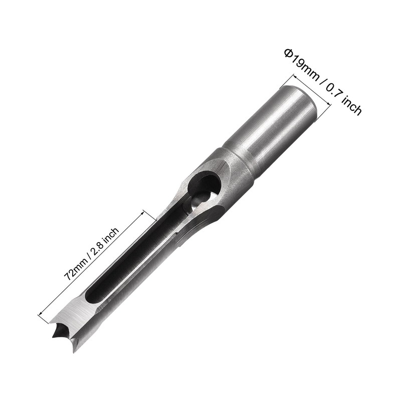 uxcell Square Hole Drill Bits for Wood 5/8" x 213mm