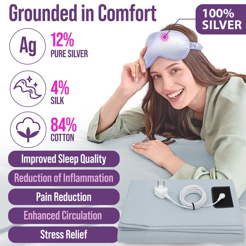 Earth Grounding Sheets Queen Size with 12% Silver Fiber &