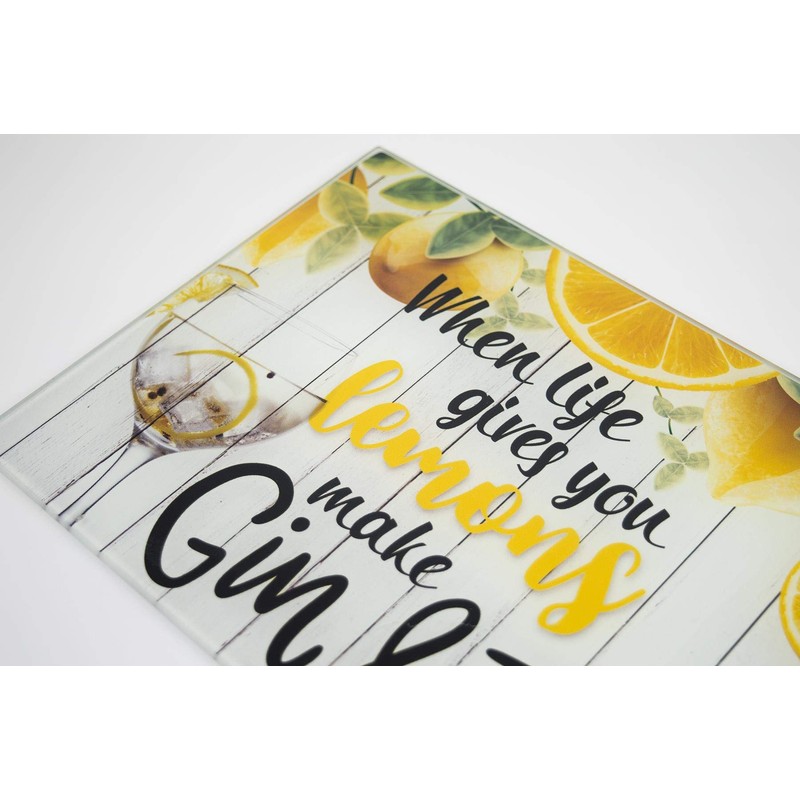 YöL 2x worktop saver chopping board glass kitchen non-slip gin