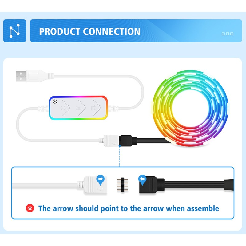 Wifi TV Strip Light USB 5v 5050rgb Colorful Music Sound