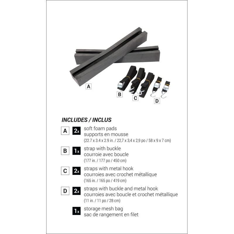 Pelican Boats - Universal Kayak & SUP Car-Top Roof Carrier
