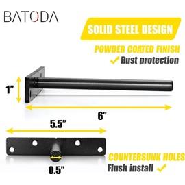 BATODA 6" Floating Shelf Bracket Heavy Duty (4 pcs) – Solid Steel Blind Shelf Supports - Hidden Brackets for Floating Wood Shelves - Blind Shelf Support - Shelving Mounting Hardware Included (Pack 4)