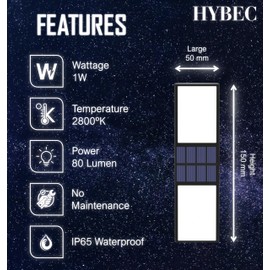 HYBEC - Solar Lamp with Motion Sensor, Motion Sensor Outdoor with Light Solar LED Spotlight Solar with Motion Sensor Outdoor Garden Solar Light with Motion Sensor Solar Lamp Motion Sensor (Pack of 6)