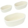 3-Pack Woven Storage Baskets, Cotton Rope Baskets, Oval Small Storage