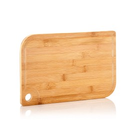 bambuswald Bamboowald Ecological Bamboo Chopping Board in S to XL with Draining Channel, Professional & 100% Environmentally Friendly Kitchen Board for Meat, Vegetables and Cheese, Small