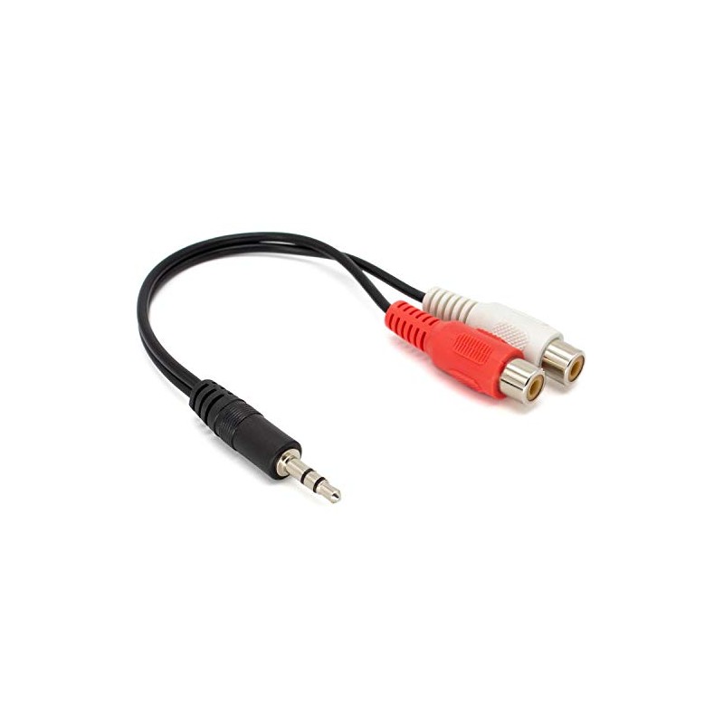 3.5mm stereo jack to 2 RCA Phono Sockets length 20cm
