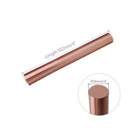 1 barra de cobre puro de 99,98 % 3/8 pulgadas (10 mm) de diámetro de 4 pulgadas de longitud redonda, barra de cobre sólido para metal DIY manualidades