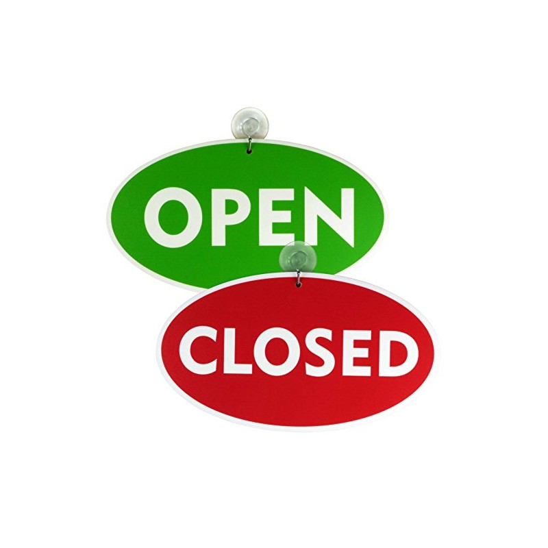 Open Closed Door Sign with Suction Cup