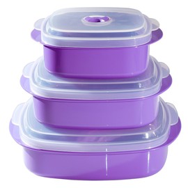 Purple Storage Microwavable Freezer Safe Container Set