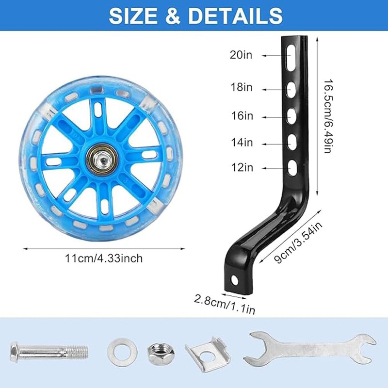 Adjustable Bike Training Wheels for 12/14/16/18/20 Inch Single Speed Bicycles