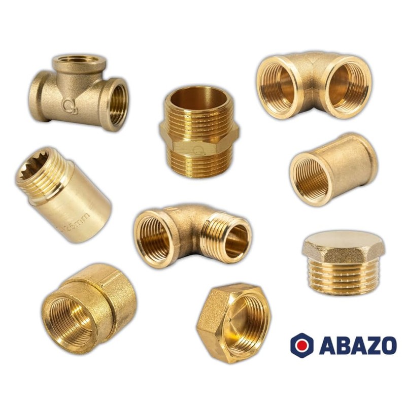 ABAZO Brass system T-piece, reduction, connector, nipple, plug, plug, sleeve,