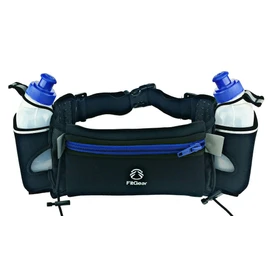 FIT Gear: Amazing Waterproof Best Neoprene Running Water Belt Includes (2) 10 Ounce BPA Free, Leak Proof Water Bottles, Anti-Slip Snug Fitting 7.0" Pouch Fits Even All Larger Smartphones