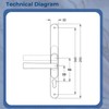 Gold Universal Flexi UPVC Repair Door Handle Set Adjustable 59mm