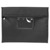 Black Padded Nylon Document Holder Route Bag with See-Through Pocket,