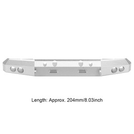 RC Front Bumper Guard Aluminium Alloy Durable Lightweight Upgrade Spare Parts for RGT 1/10 Truck Overland Rock Cruiser EX86100 Black Silver 204mm (Silver B-R86025S)
