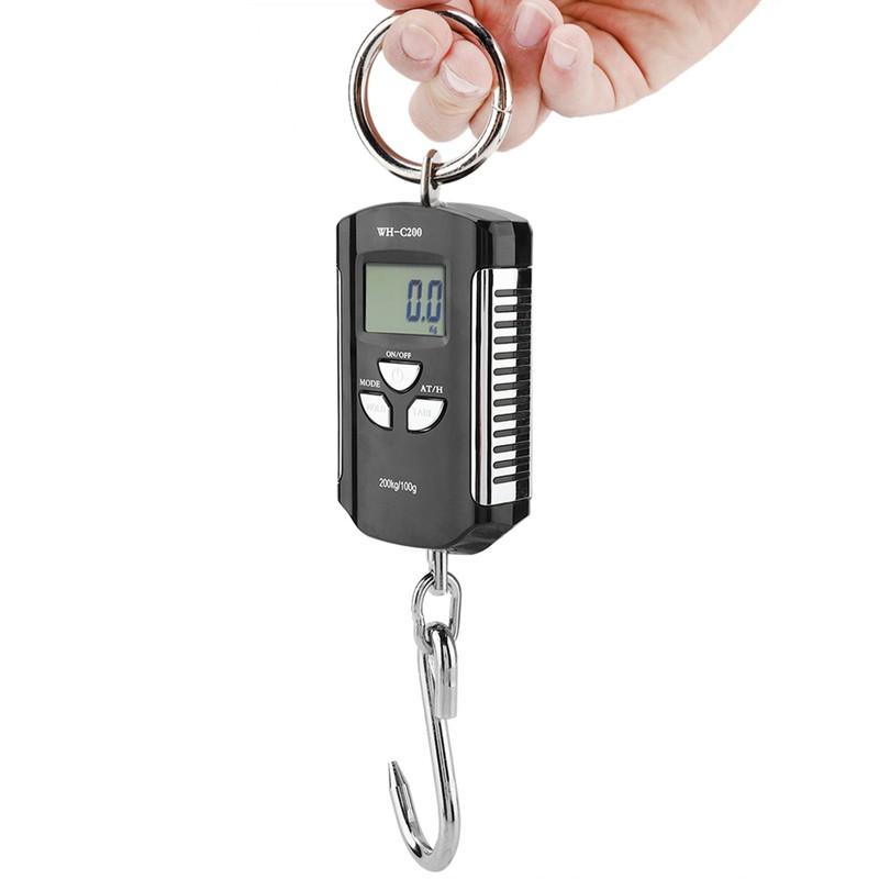 Portable Electronic Hanging Scale Digital LCD Backlit Display Kg/lb/JIN 200KG