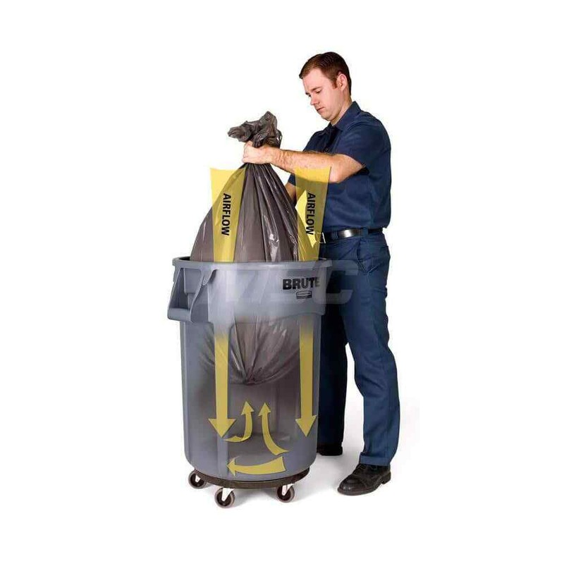 Rubbermaid fg263200yel 32 Gal Round Yellow Trash Can Polyethylene