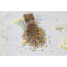 KERGAEN 2mm Sliver Lined Glass Seed Beads About 24000pcs,12/0 Small Craft Beads for Jewelry Making Craft Beads Supplies with Elastic String and Needles (1000Pcs Per Color, 24 Colors)