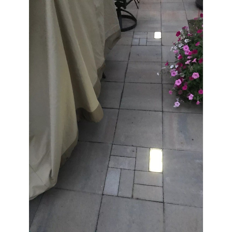 ShopTJB 3-Color Dimmable Solar Landscape 4"x8" Brick Paver Lights w/Remote