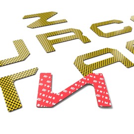 BDTrims Tailgate Raised Letters Compatible with 2022-2023 Santa Cruz (Yellow Carbon)