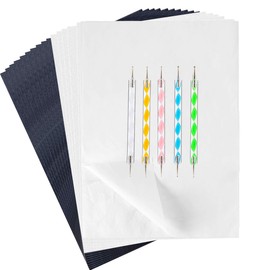 150 Pieces Black White Carbon Transfer Paper Set Tracing Paper Carbon Graphite Copy Paper with 5 PCS Embossing Stylus Dotting Tools for Wood, Paper, Canvas, Cloth, 11.7 x 8.3 Inch