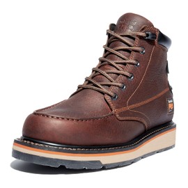 Timberland PRO Men's Gridworks 6 Inch Soft Toe Waterproof Industrial Wedge Work Boot, Tempest Rancher Brown, 12