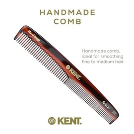 Kent Peine 3T de doble diente de 6.5 pulgadas, peine de aseo de dientes finos y anchos para cabello, barba, bigote, estilo grueso y fino para hombres,