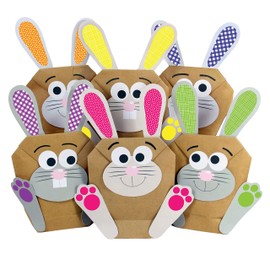 12 DIY Easter Bunny Bags with Handle – Colourful Gift Bags for Easter to Fill Yourself – for Wrapping Gifts for Children and Adults