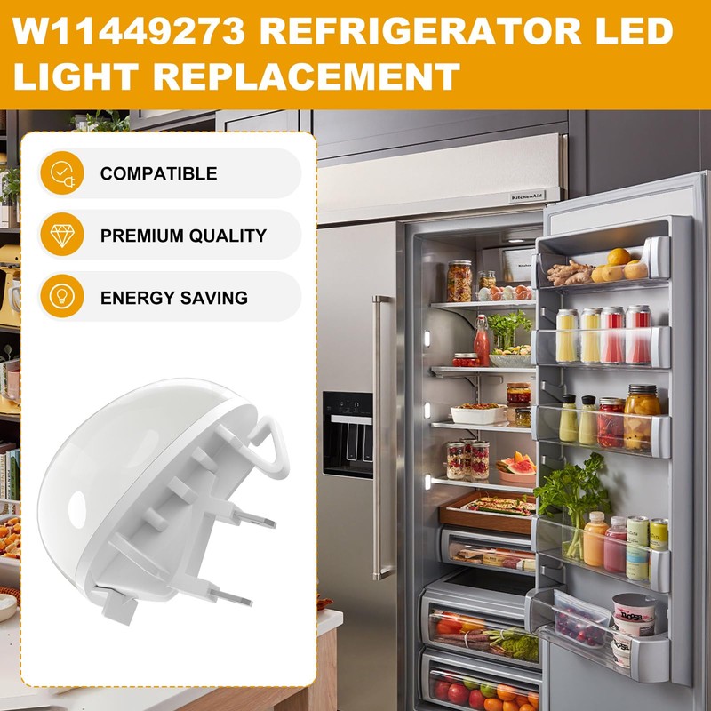 W11251749 Freezer Light Bulb Replacement for Whirlpool Kenmore Amana Refrigerator
