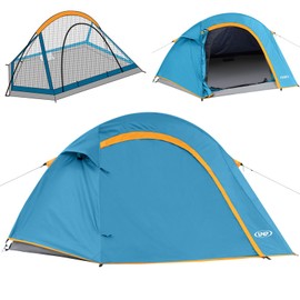 UNP Camping Tent 4 Person, Waterproof Windproof Tent with Rainfly Easy Set Up Portable Dome Tents for Camping (Ocean Blue)
