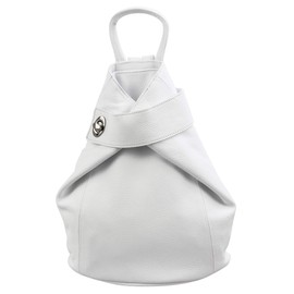 SH Leder Pamela G2517 Lightweight Genuine Leather Women's Backpack City Backpack Daypack in Grained Cowhide Leather 29 x 34 cm, White