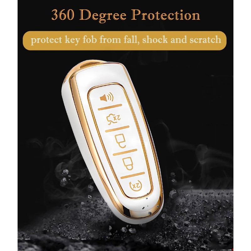 Key Fob Cover for Ford with Keychain Explorer Edge Expedition