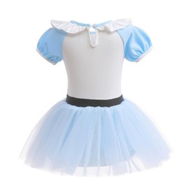 Lito Angels Baby Girls Alice in Wonderland Fancy Dress Up Costume Infant Onesie Bodysuit Romper Birthday Outfits with Headband Age 9-12 Months