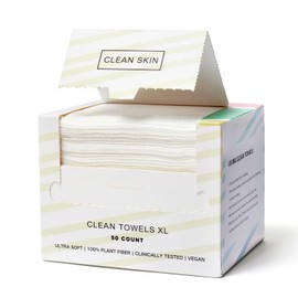 SUZZYVINE Disposable Face Towel Facial Towels 100% PLANT FIBER 10.65"×11.02" Facial Wipes for Sensitive Skin,Clean Skin Club Face Towels Ultra Soft,50 Count (1 Pack)