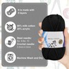 Wool for Crochet, 12 x 50 g Crochet Yarn, Black