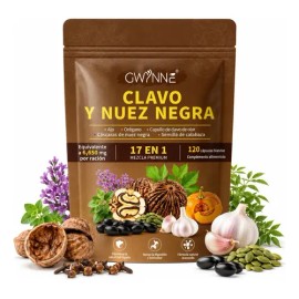 Gwynne Clavo Y Nuez Negra 18-en-1 De Olor Limpieza De Parásitos Suplemento 120 Cápsulas, Limpieza Intestinal Y Apoyo Digestivo