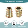 sourcing map 100Pcs Threaded Inserts, M6-1x15 Zinc Alloy Hex-Flanged Nut