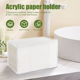 Littlecatch Guest Towel Napkin Holder, Countertop Paper Towel Dispenser Acrylic ClearPaper Towel Holder, Suitable for Z-Fold, C-Fold or Multi-Fold Napkin, Tissue Paper Towels