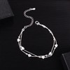 ALEXCRAFT Silver Bracelets for Women Girls, Adjustable Classic Heart Bead