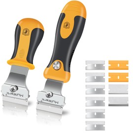 MulWark Razor Blade Scraper | 2 Handles Razor Scraper Set With Extra 12pcs Blades Heavy Duty Paint & Glass Scraper Tool With Extendable Handle for Windows, Oven Cleaning & Surface Prep