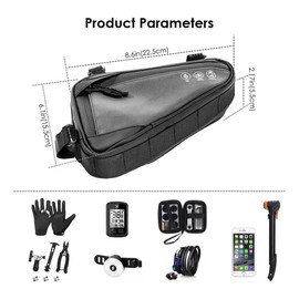 Aokesy Bolsa de Triángulo para Bicicleta, Impermeable, Reflectante, Accesorios Ciclismo para Teléfono Portafolios Llave