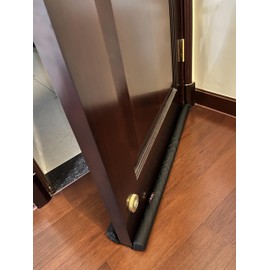 Door Draft Stopper 39 Inch Under Door Draft Noise Blocker Black Gap Stoppers Entry Door Draft Guard for Bottom of Doors Adjustable Twin Door Draft
