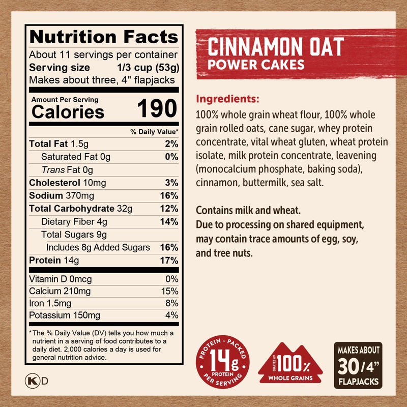 Kodiak Cakes Protein Pancake Power Cakes, Flapjack and Waffle Mix,