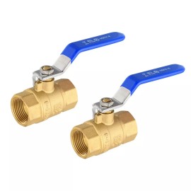 EFIELD 2 PCS EFIELD 1/2 Inch Full Port 600WOG FNPT Ball Valve , Blue Level, Lead Free