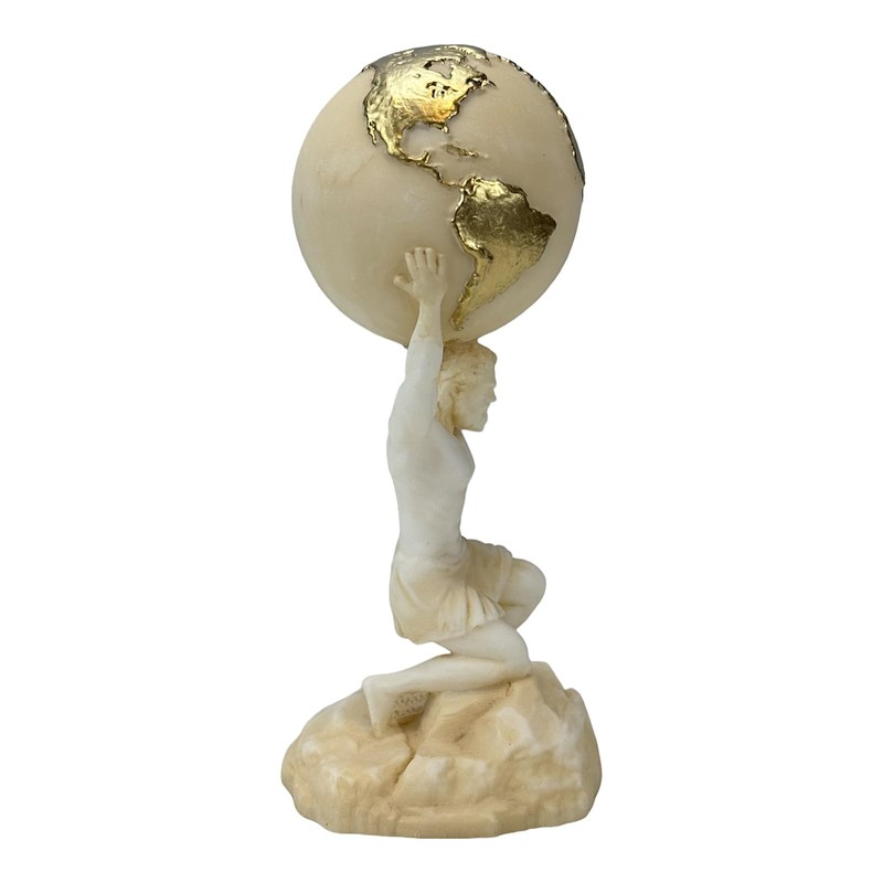 Generic Atlas Titan God Statue Sculpture Figure Cast Marble 4.92