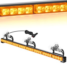 Nilight Traffic Advisor Emergency Strobe Light Bar 35Inch 32LED 21 Flash Patterns Directional Safety Warning Lights with Cigar Lighter on Trucks Police Cars Construction Vehicles, 2 Years Warranty