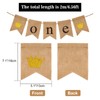 G2PLUS ONE Burlap Banner for First Birthday, One Birthday Banner,