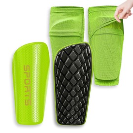 Soccer Shin Guards for Kids Youth Adults Shin Pads and Sleeves with Optimized Insert Pocket for 3-15 Years Old Boys and Girls (Green, Small (2'9" - 3'4" Tall))